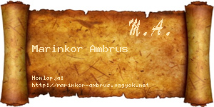 Marinkor Ambrus névjegykártya